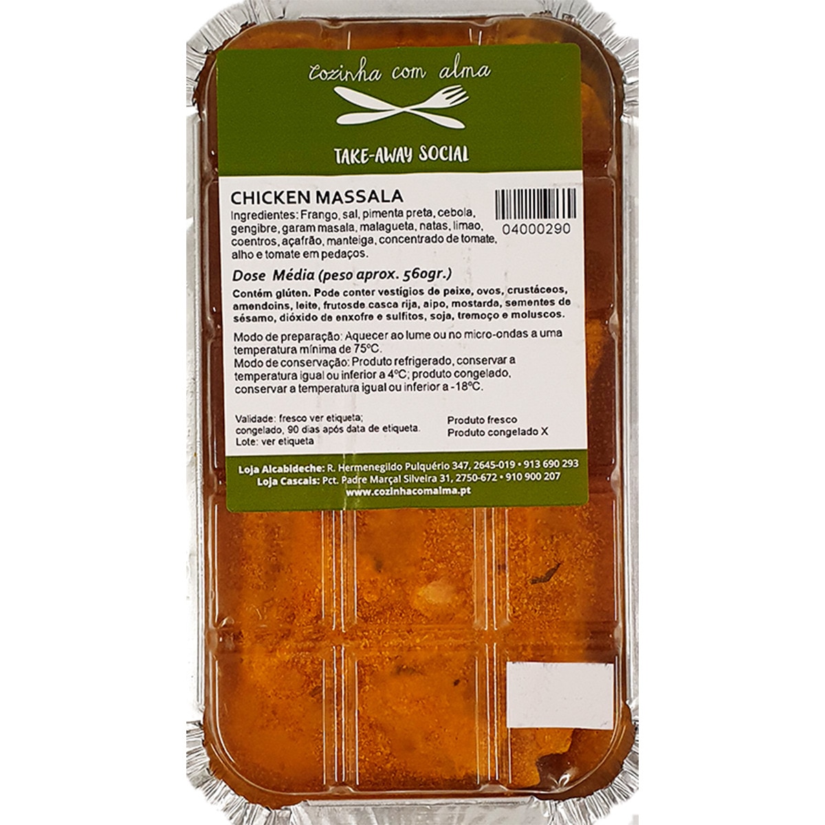 Massala de Frango 1 Dose 2 Pessoas embalagem 560 g