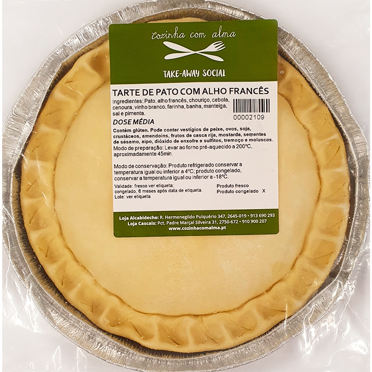 Tarte de Pato com Alho Francês 1 Dose 4 Pessoas embalagem 800 g
