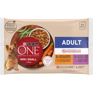 One Alimento Húmido para Cão Adulto Frango e Cordeiro 4 unidades embalagem 85 g - Purina