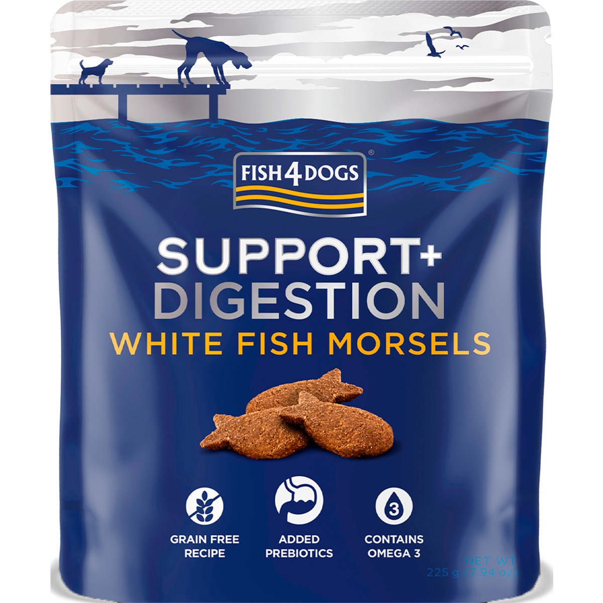 Snack para Cão Digestão sabor Peixe Branco embalagem 150 g