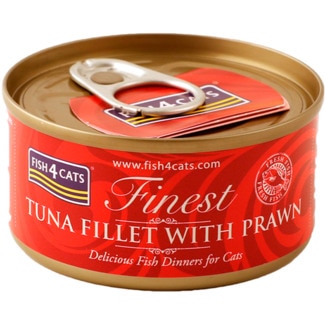 Alimento Húmido para Gato sabor Filete de Atum e Camarão lata 70 g - Fish4cats