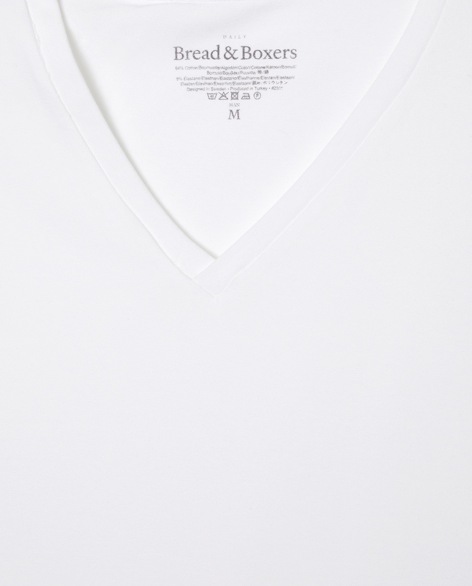 Pack de 2 T-shirts Elásticas com Decote em Bico - Branco Branco-5