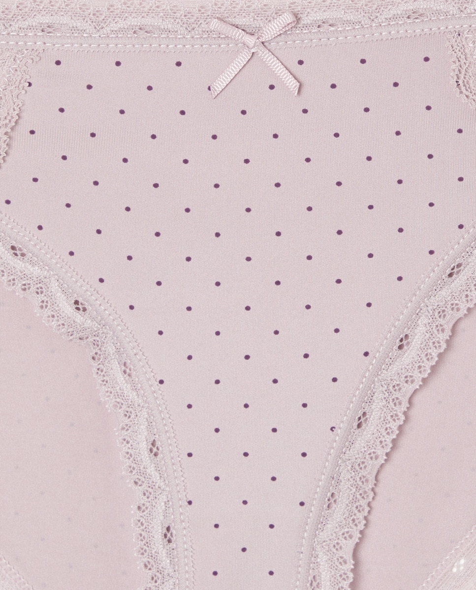 Cueca em Microfibra com Estampado às Bolinhas 284 Lilás-4