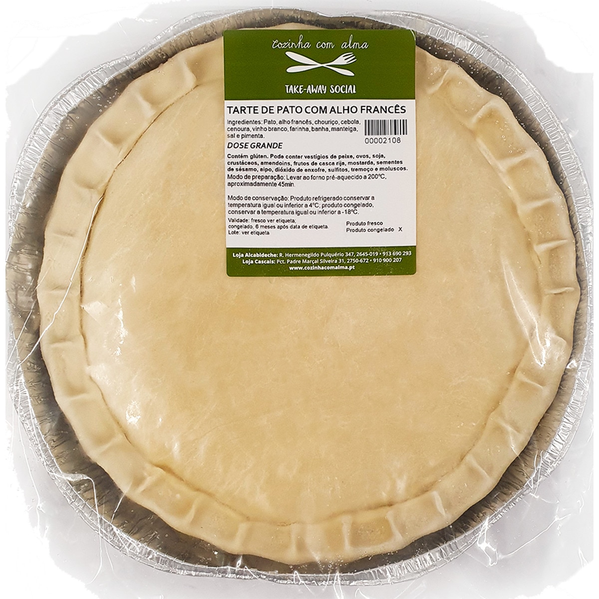 Tarte de Pato com Alho Francês 1 Dose 6 Pessoas embalagem 1500 g
