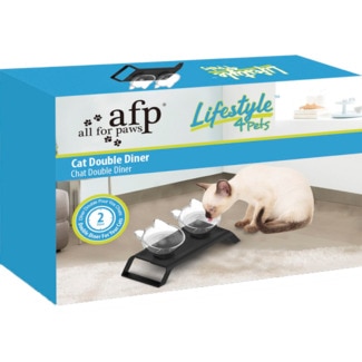 Comedouro Duplo para Gatos embalagem 1 unidade - All For Paws