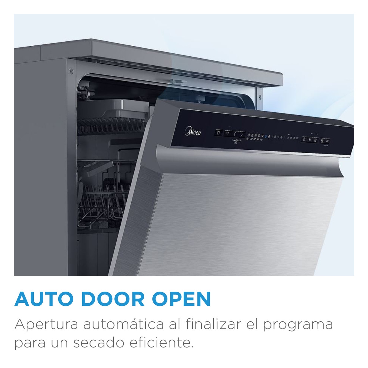 Lavavajillas Midea 14 servicios, Media bandeja para cubiertos, 60 cm - MDWPF1433CW-W-EU Blanco-6