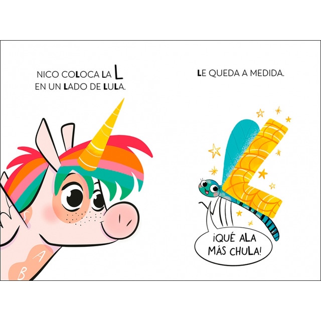 El unicornio de las letras 1 - Una libélula sin volar y un invento genial: Aprender a leer con MAYÚSCULAS (a partir de 5 años)  (Tapa blanda) 4