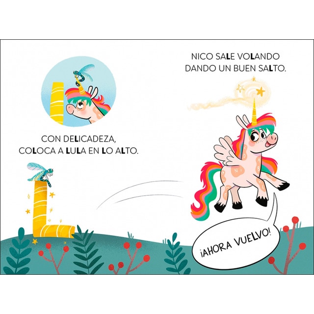 El unicornio de las letras 1 - Una libélula sin volar y un invento genial: Aprender a leer con MAYÚSCULAS (a partir de 5 años)  (Tapa blanda) 3