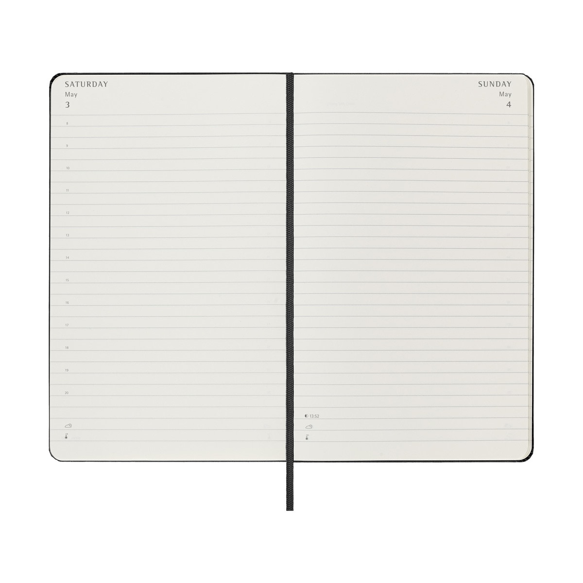 Agenda large 2025 día página tapa dura Moleskine negro en inglés Negro-4