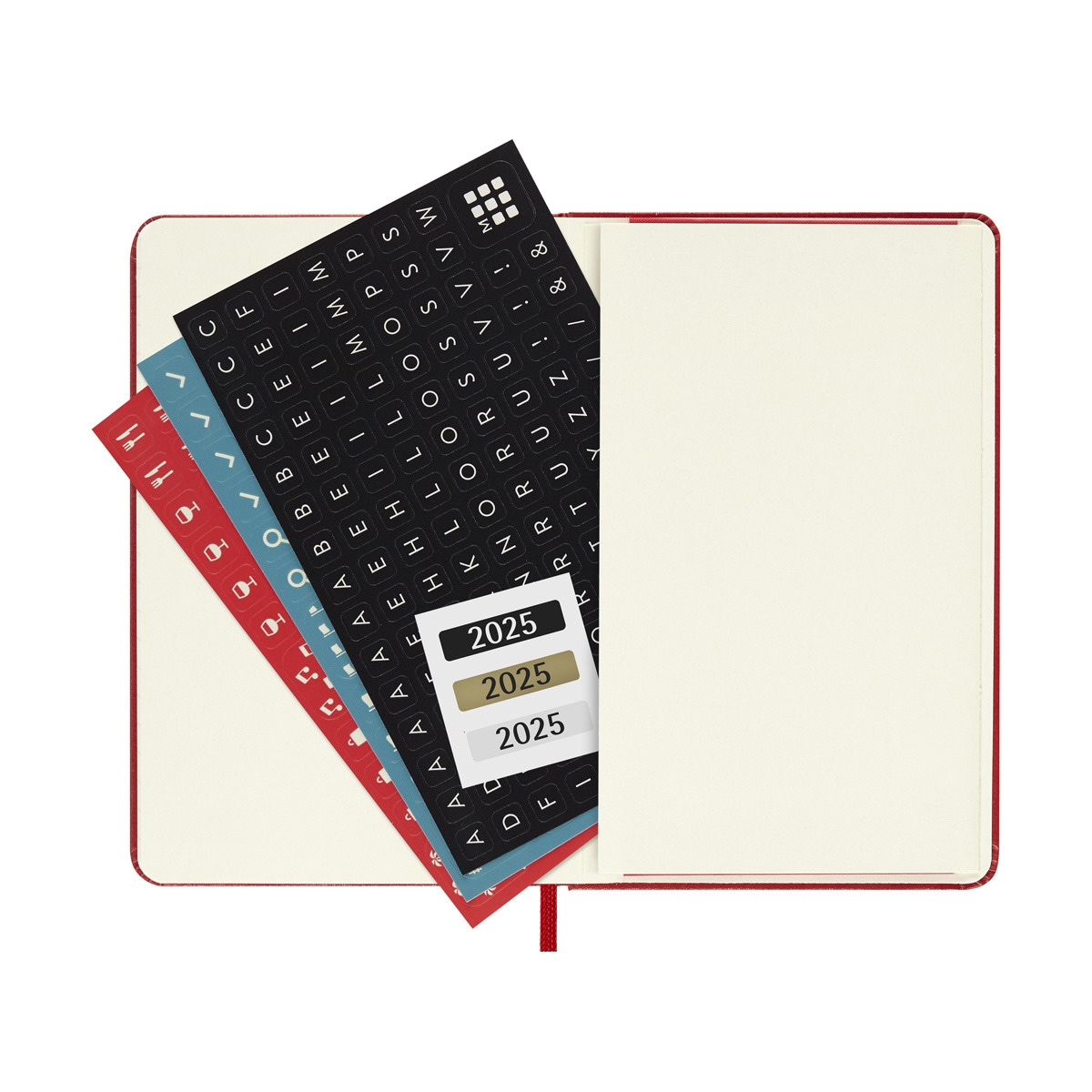 Agenda de bolso página do dia 2025 capa dura Moleskine vermelho em inglês Vermelho-6