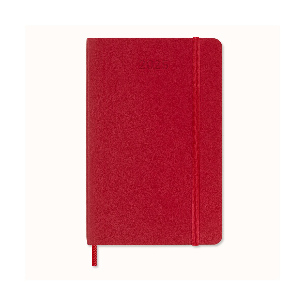 Agenda de bolso página do dia 2025 capa mole Moleskine vermelho em inglês Vermelho-2