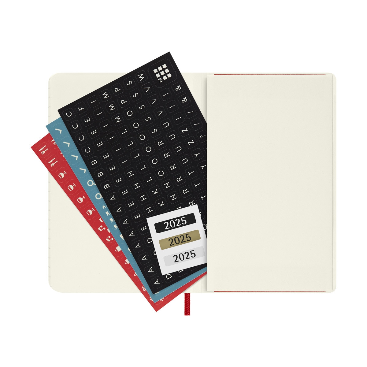 Agenda de bolso página do dia 2025 capa mole Moleskine vermelho em inglês Vermelho-6