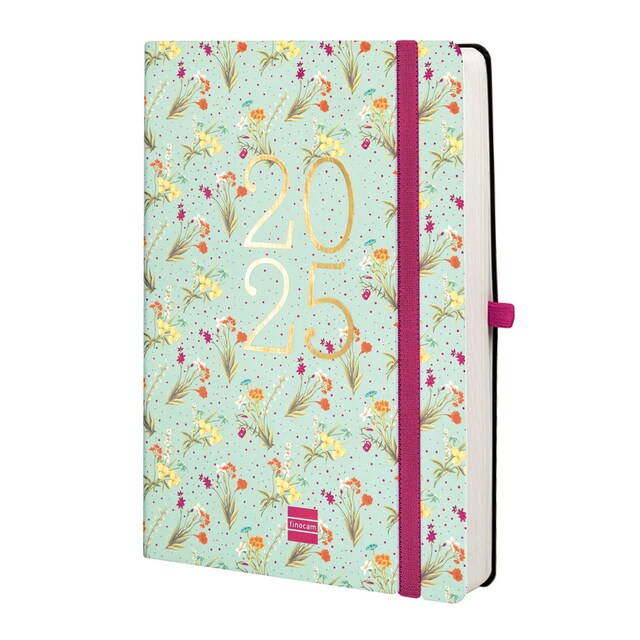 Imagen 0 de Agenda encuadernada año 2025 Capri FA5-148x210 mm 1 día página Happy Finocam multicolor internacional multilingüe