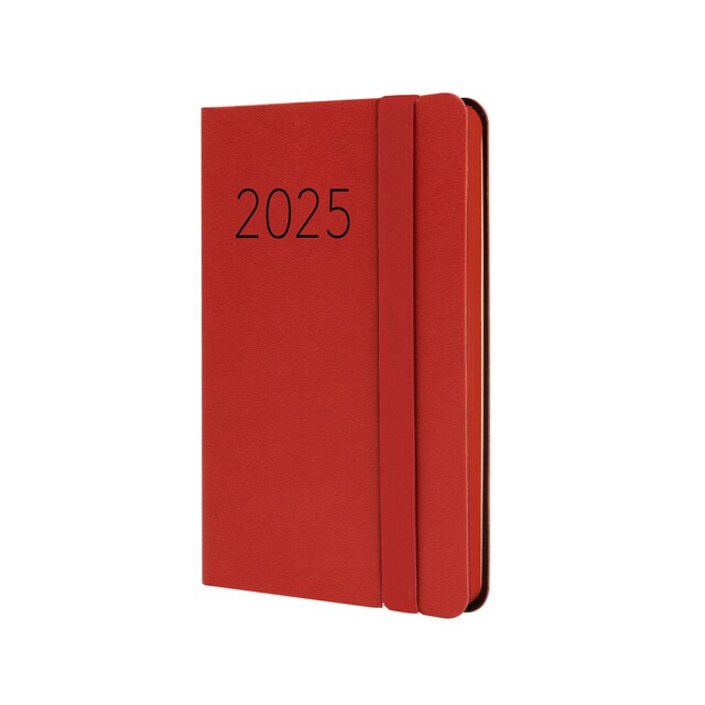 Imagen 0 de Agenda encuadernada año 2025 Flexi Lisa F2-82x127 mm semana vista horizontal Finocam rojo multilingüe
