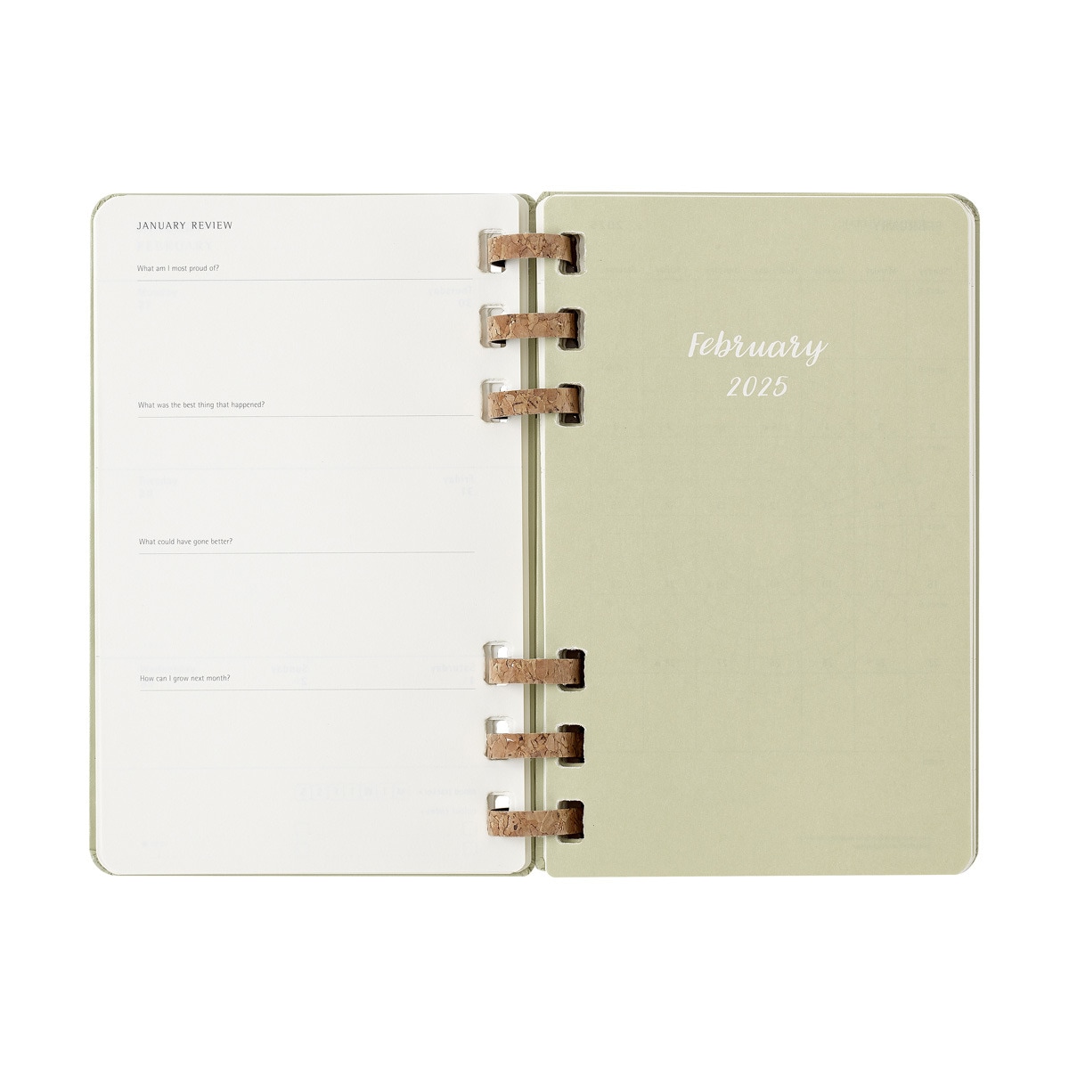 Agenda espiral large 2025 semana y mes vista tapa dura Moleskine verde kiwi en inglés Verde-4