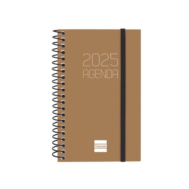 Imagen 0 de Agenda año 2025 Espiral Basics Opaque E3-79x127 mm semana vista horizontal Finocam marrón