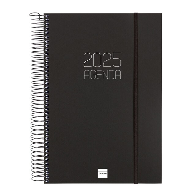 Imagen 0 de Agenda año 2025 Espiral Basics Opaque E11- 165x242 mm 1 día página Finocam negro