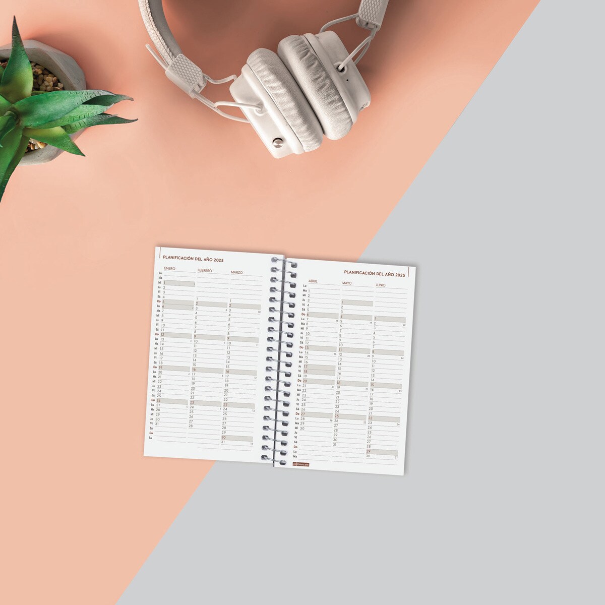 Agenda Semanal Sin Fecha, Encuadernada En Espiral, Lista De