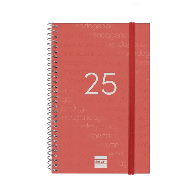 Imagen 0 de Agenda año 2025 Espiral Basics Year E5-117x181 mm semana vista horizontal Finocam rojo