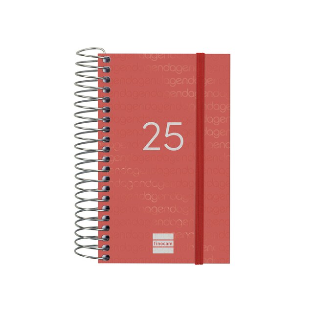 Imagen 0 de Agenda año 2025 Espiral Basics Year E3-79x127 mm 1 día página Finocam rojo