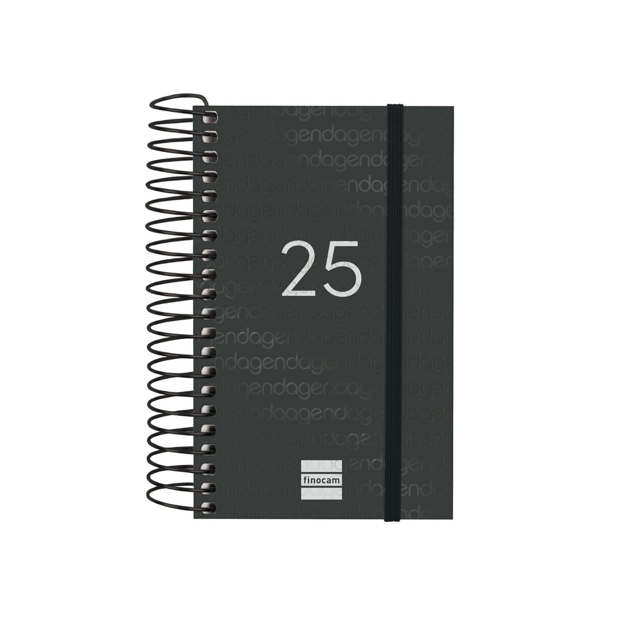 Agenda año 2025 Espiral Basics Year E3-79x127 mm 1 día página Finocam negro Negro-1