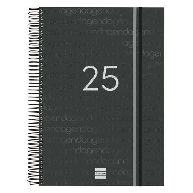 Imagen 0 de Agenda año 2025 Espiral Basics Year E40-210x297 mm 1 día página Finocam negro
