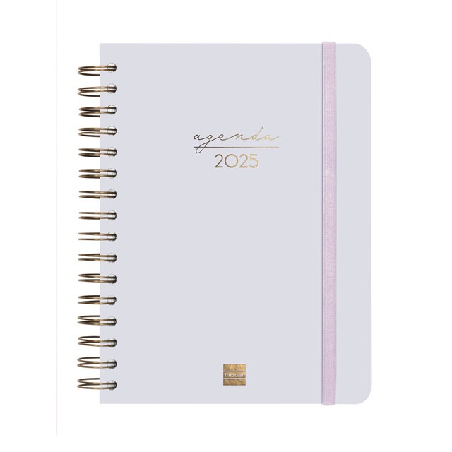 Imagen 0 de Agenda espiral doble año 2025 Trendy Alma E10-155x212 mm 1 día página Finocam lila multilingüe