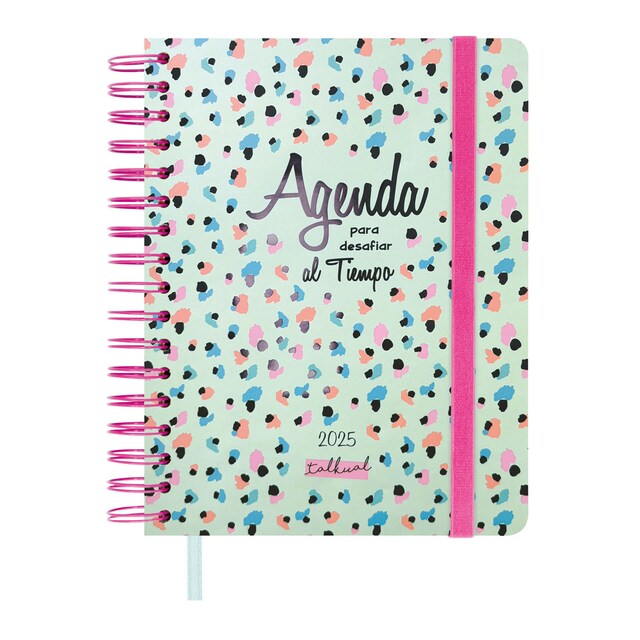 Imagen 0 de Agenda espiral doble año 2025 Talkual 4º-155x217 mm semana vista horizontal Tiempo Finocam multicolor