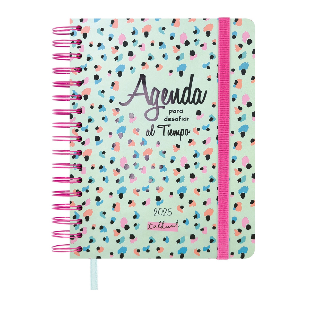 Agenda espiral dupla 2025 Talkual 4º-155x217 mm 1 día página Tiempo Finocam multicolor Multicolor-1
