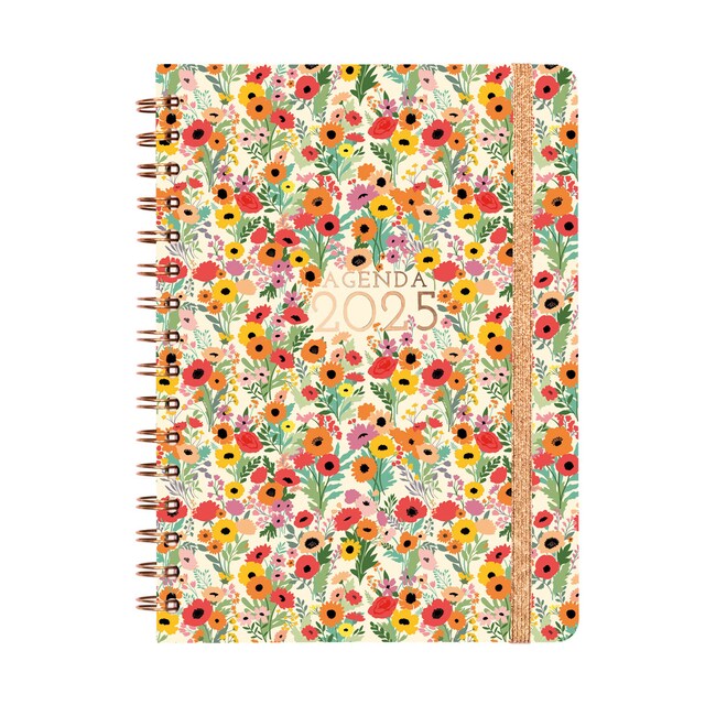 Imagen 0 de Agenda espiral doble año 2025 Trendy You E10-155x212 mm semana vista horizontal Spring Finocam multicolor catalán multilingüe