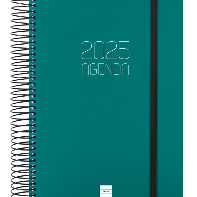 Imagen 0 de Agenda año 2025 Espiral Basics Opaque E10-155x212 mm 1 día página Finocam verde euskera