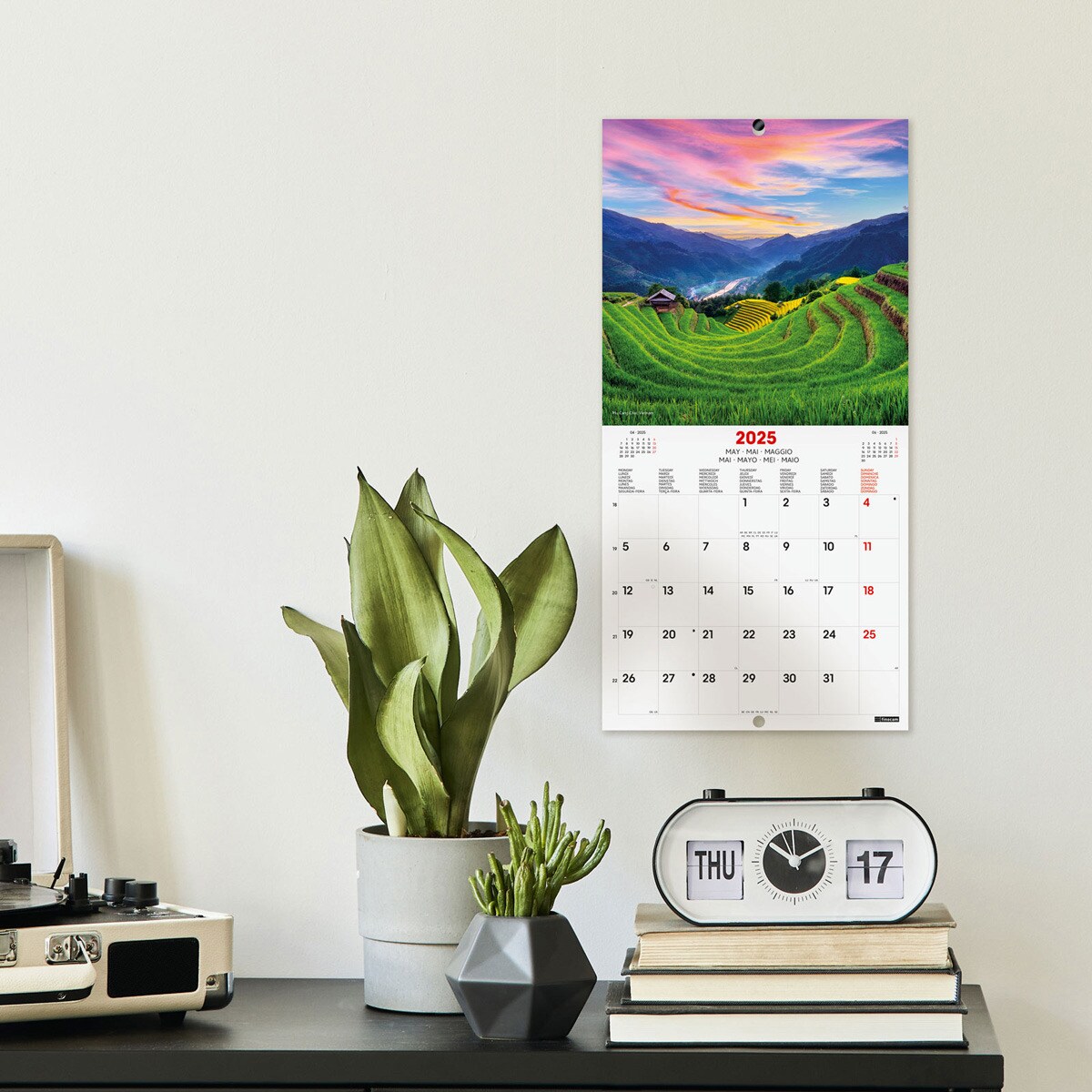 Calendario pared año 2025 Imágenes 180x180 mm Traveling Finocam internacional multilingüe Multicolor-2