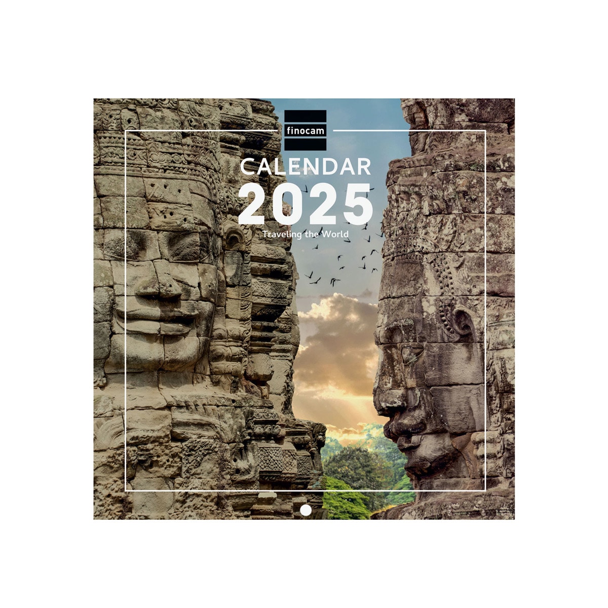 Calendario pared año 2025 Imágenes 180x180 mm Traveling Finocam internacional multilingüe Multicolor-1