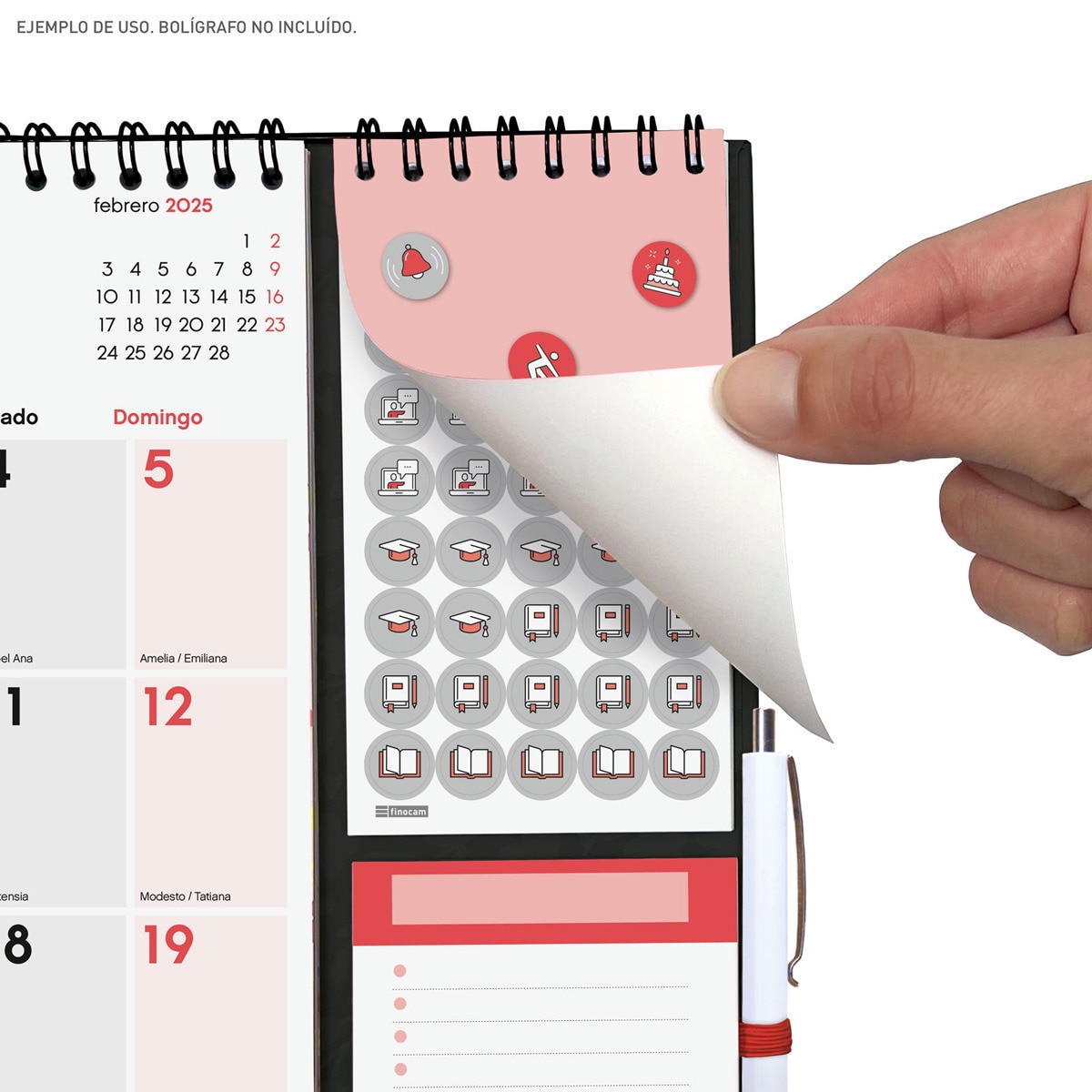 Calendario parede ano 2025 Plus Neutro escrever 215x325 mm Finocam Multicolor-5