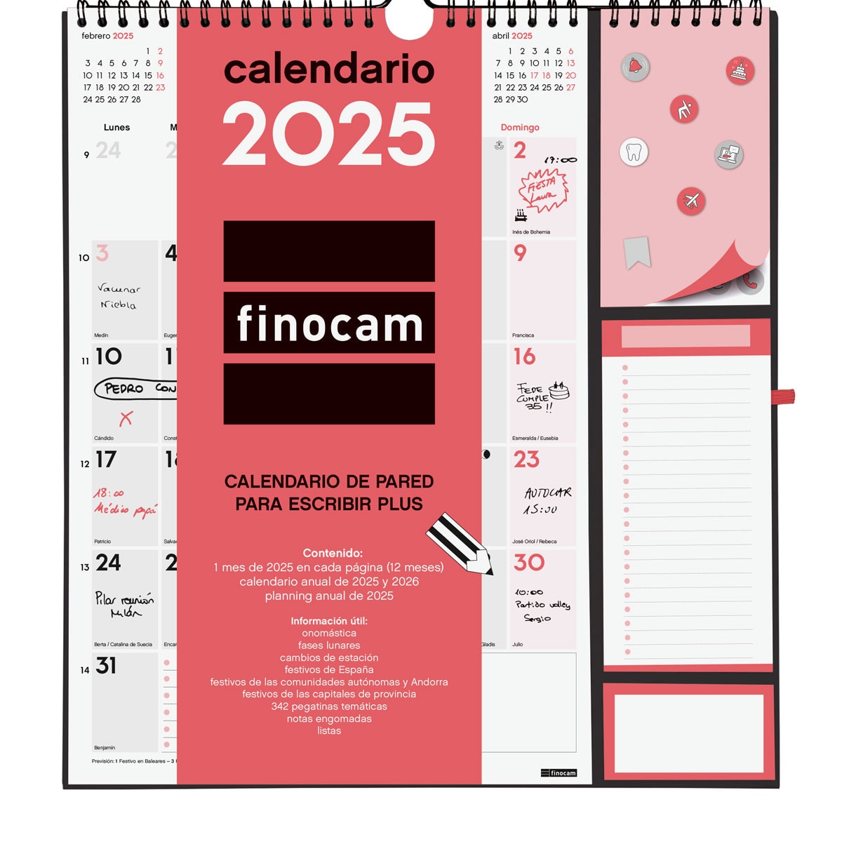 Calendario parede ano 2025 Plus Neutro escrever 215x325 mm Finocam Multicolor-1