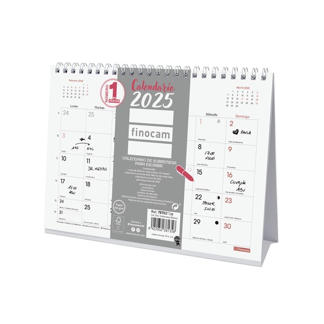 Imagem 0 de Calendario sobremesa ano 2025 Trendy Chic S-210x150 mm Finocam blanco