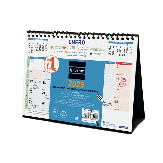 Imagem 0 de Calendario sobremesa ano 2025 Trendy Color escrever S-210x150 mm Finocam