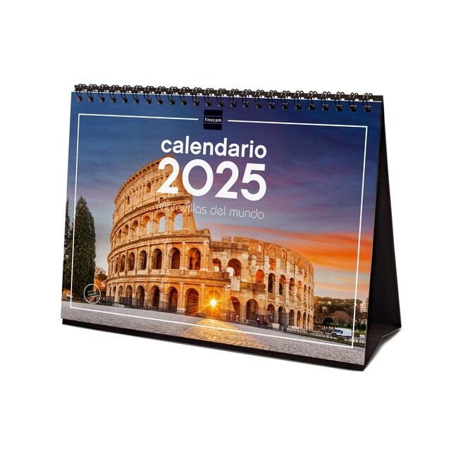 Imagen 0 de Calendario sobremesa año 2025 Imágenes S-210x150 mm Maravillas del mundo Finocam