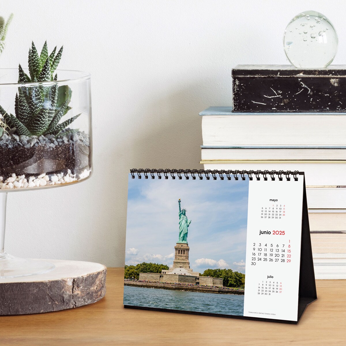 Calendario sobremesa año 2025 Imágenes S-210x150 mm Maravillas del mundo Finocam Multicolor-3