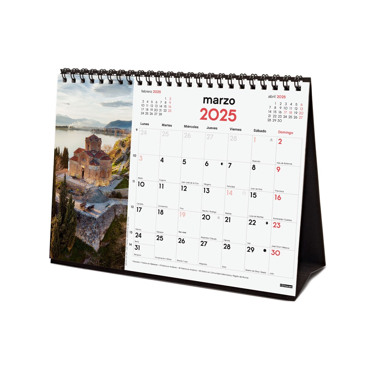 Calendario sobremesa año 2025 Imágenes S-210x150 mm Maravillas del mundo Finocam Multicolor-4