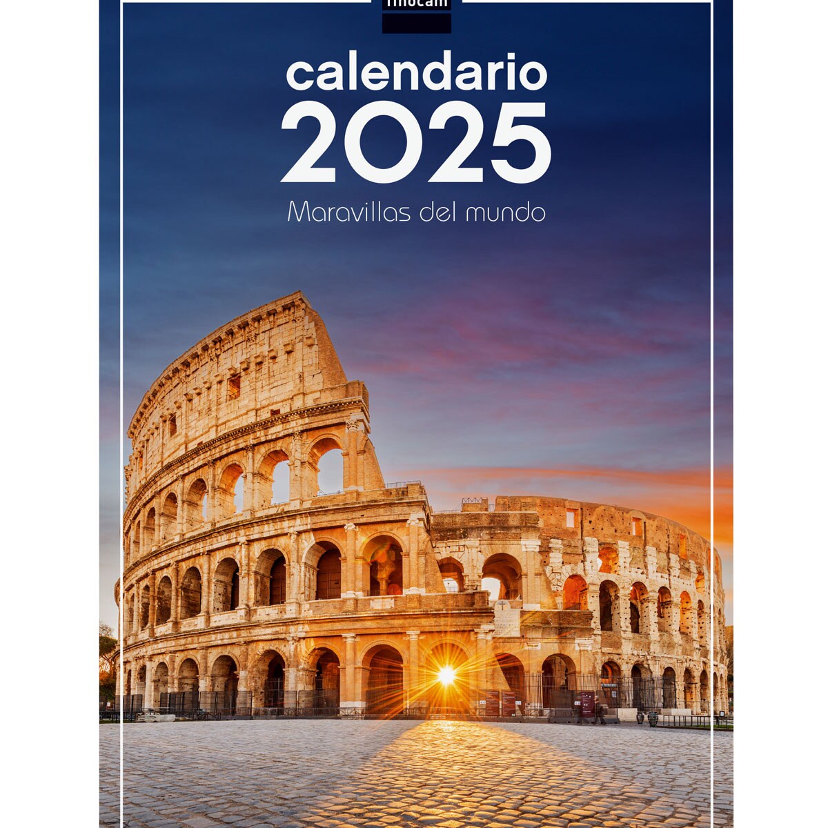 Calendario pared año 2025 Imágenes 250x400 mm Maravillas del mundo Finocam Multicolor-1