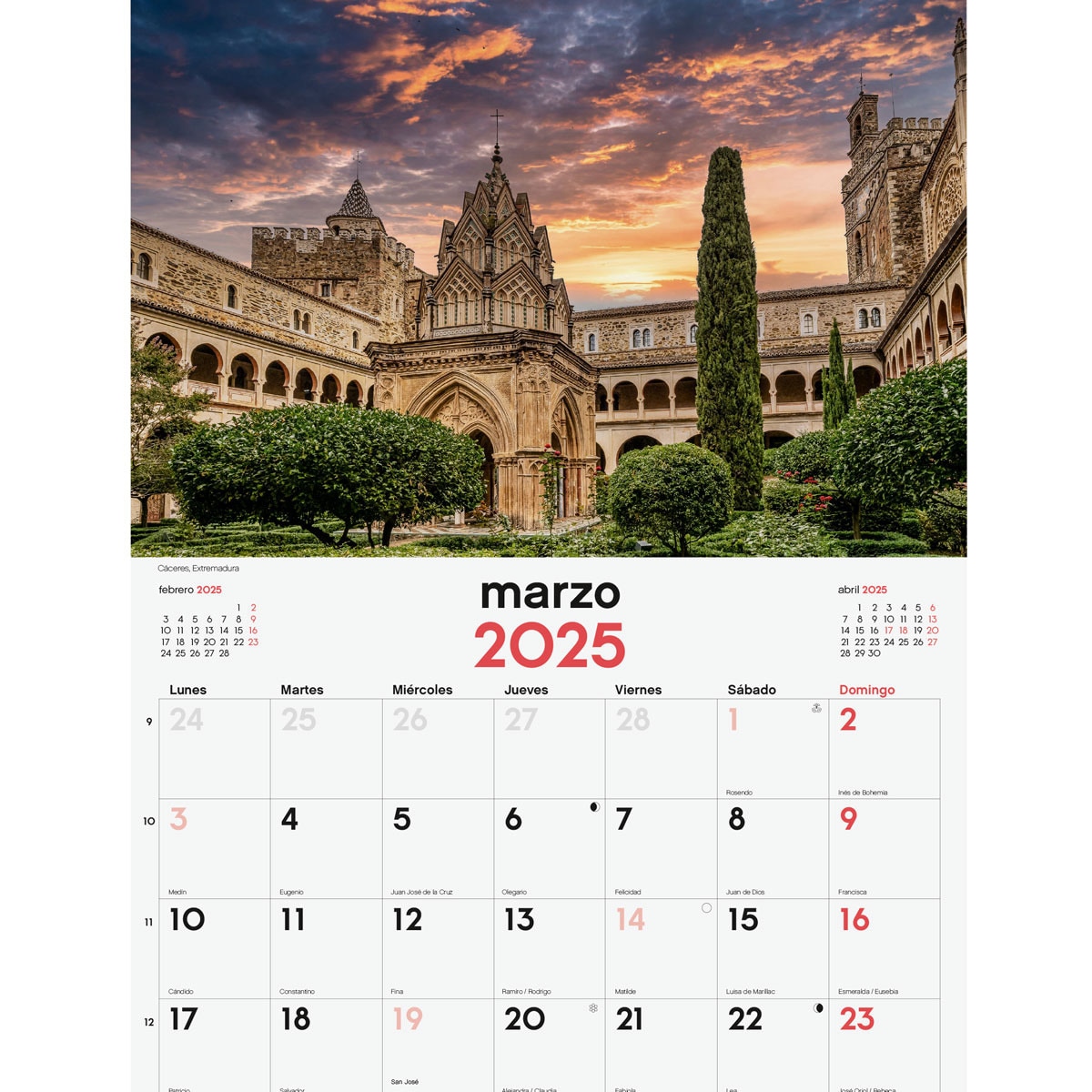 Calendario parede ano 2025 Imagens 250x400 mm Cidades Finocam Multicolor-3