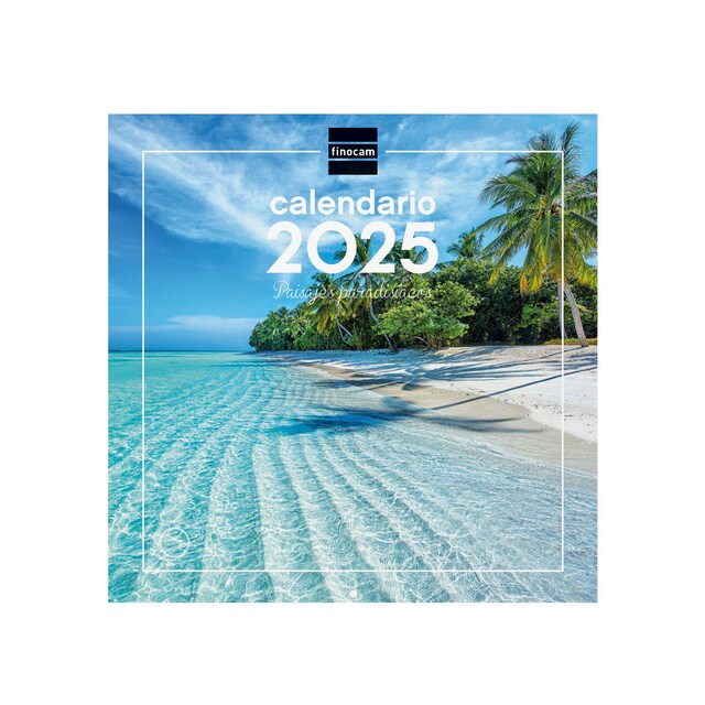 Imagen 0 de Calendario pared año 2025 Imágenes 300x300 mm Paisajes paradisíacos Finocam