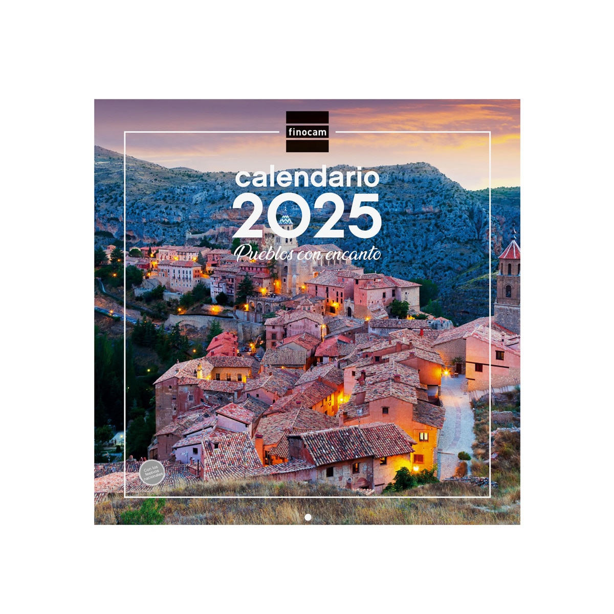 Calendario parede ano 2025 Imagens 300x300 mm Pueblos con encanto Finocam Multicolor-1