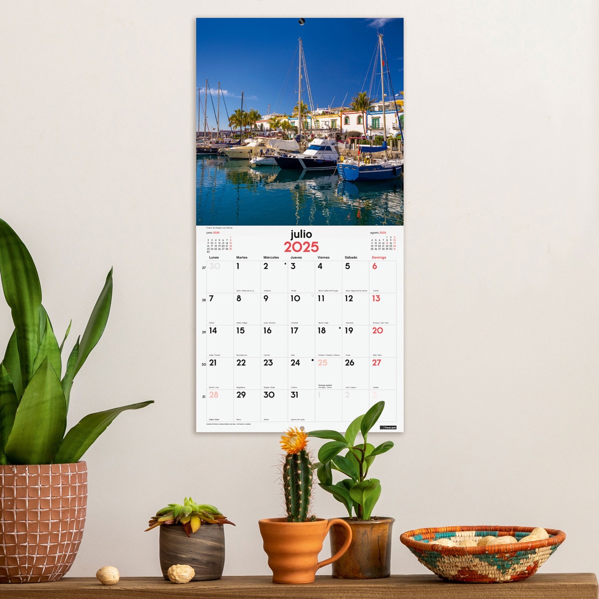 Calendario parede ano 2025 Imagens 300x300 mm Pueblos con encanto Finocam Multicolor-2