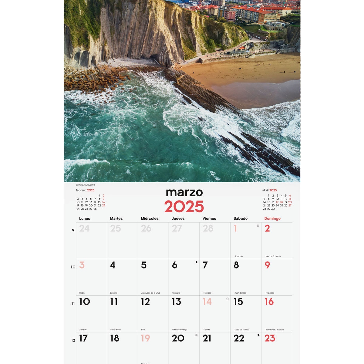 Calendario parede ano 2025 Imagens 300x300 mm Pueblos con encanto Finocam Multicolor-3