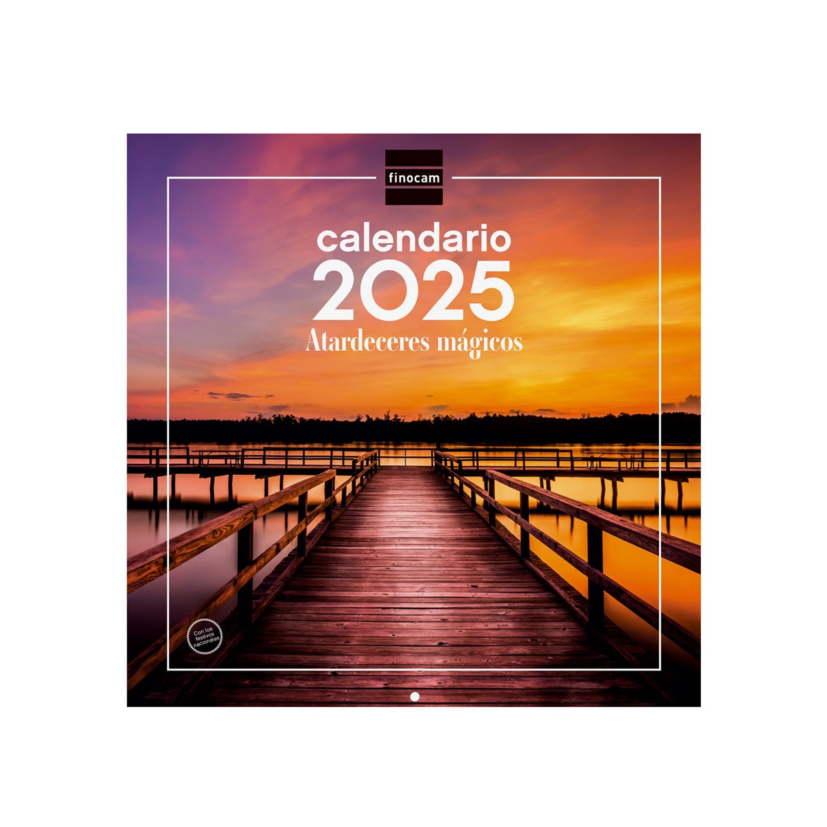 Calendario parede ano 2025 Imagens 300x300 mm Atardeceres mágicos Finocam Multicolor-1