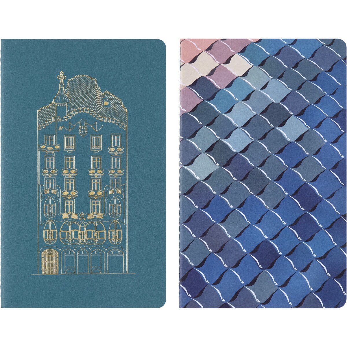 Conjunto de 2 blocos cahier folhas grandes lisas edição limitada Casa Batlló Moleskine multicolorido Multicolor-2