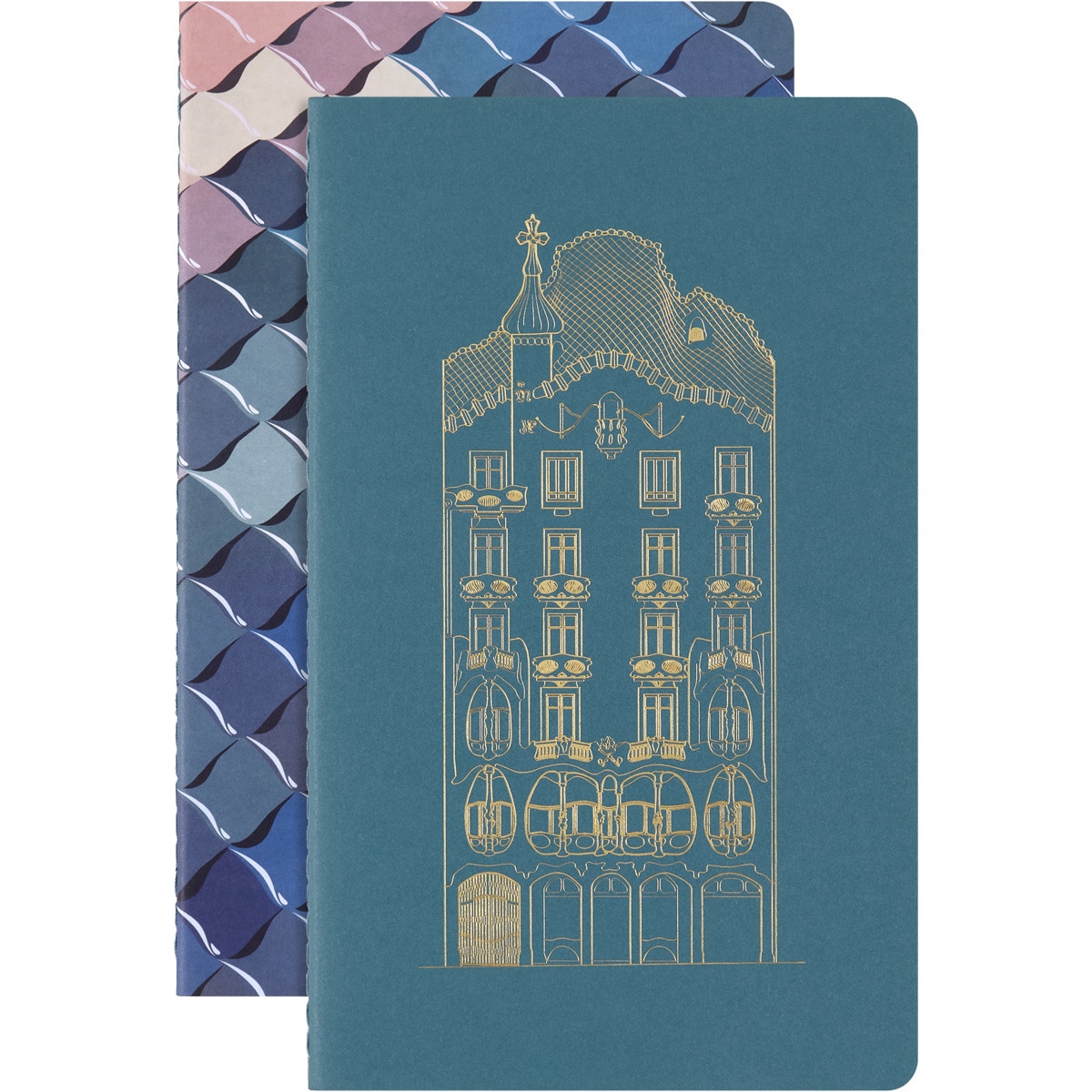 Conjunto de 2 blocos cahier folhas grandes lisas edição limitada Casa Batlló Moleskine multicolorido Multicolor-1
