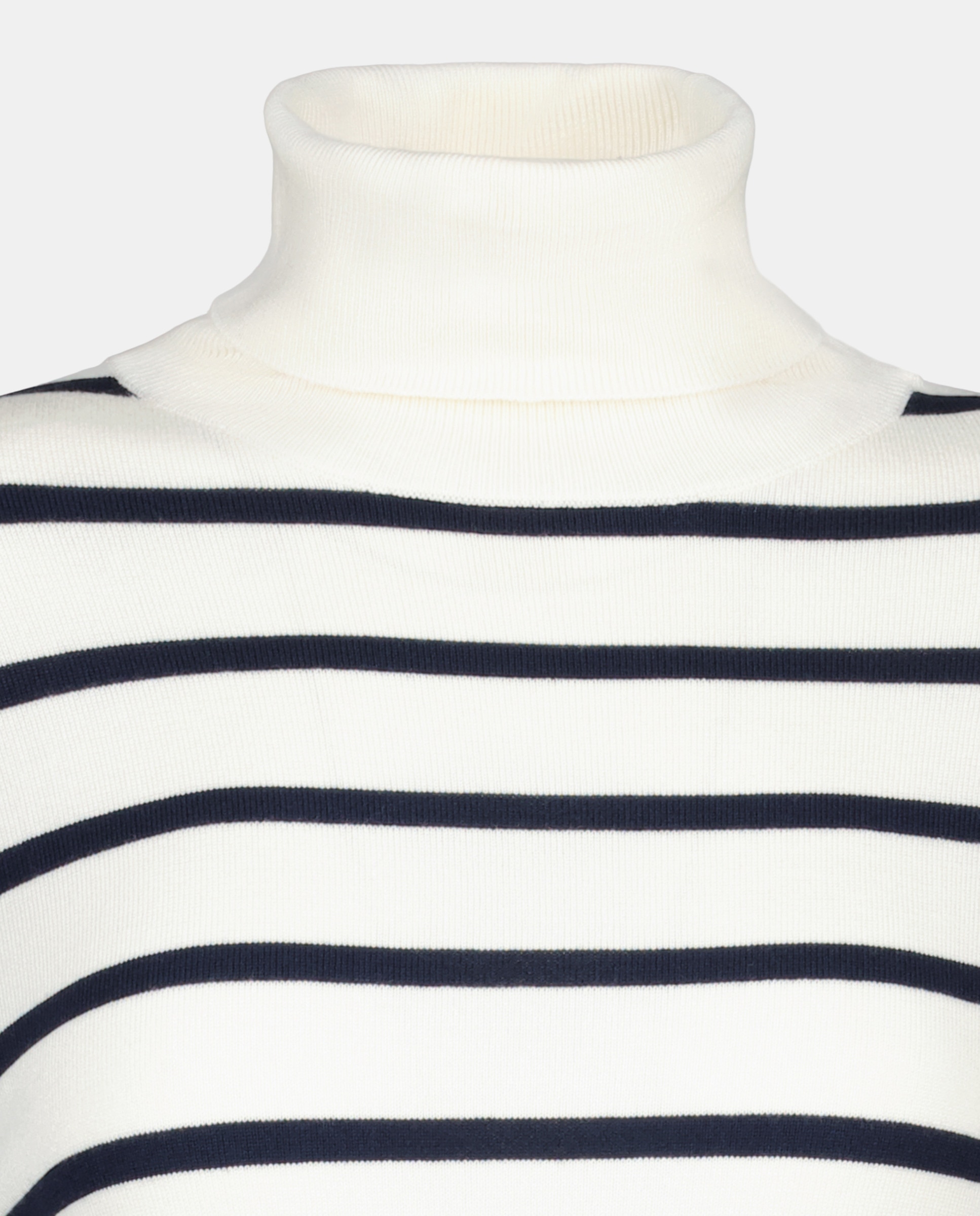 Camisola de Malha Básica com Gola Dobrada Branco-5